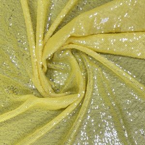 <span class=keywords><strong>Tissu</strong></span> en tulle brodé de luxe bon marché, transparent, jaune, à paillettes, pour robes de soirée et sacs de mariage - Product Image 3