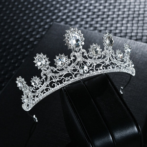 Corona de novia americana Europea tocado de boda con cristal para aniversario princesa cumpleaños coronas diademas accesorios para el cabello - Product Image 2