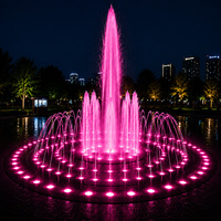 Fontaine de sol extérieure à LED multicolores programmables pour projet paysager de place publique