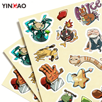 Feuille d'autocollants personnalisés amusants de dessins animés pour la décoration de cahiers, autocollants en vinyle prédécoupés, autocollants imperméables imprimés