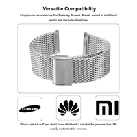 Bracelet de montre milanais à double connecteur solide de sécurité Bracelets de montre en acier inoxydable fabriqués par CNC de 22mm pour montres intelligentes et traditionnelles