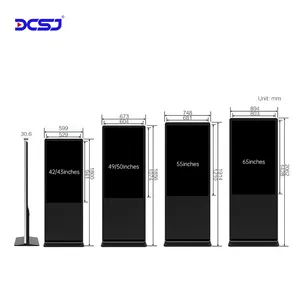 DCSJ 비디오 월 32 43 49 55 65 인치 키오스크 LED 광고 화면 디지털 간판 및 디스플레이