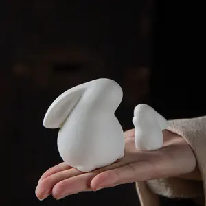 Personalizzato creativo semplice carino ornamenti animali Mini giada ceramica coniglio decorazione della casa