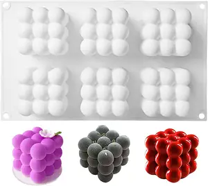 3D Sáp Ma Thuật Cube Nến Khuôn Mẫu Biểu Tượng Tùy Chỉnh Có Thể Gập Lại Khuôn Bánh Công Cụ Cung Hoàng Đạo Dấu Hiệu Silicone Khuôn Lớn Bong Bóng Silicone