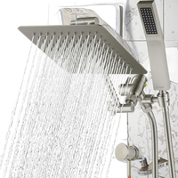 Ensemble de douche thermostatique 3 fonctions anti-éclatement YEETE - Acier inoxydable brossé, valve en céramique, design moderne et élégant, fixation murale pour
