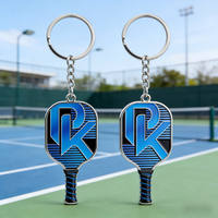 Porte-clés personnalisé en émail pour raquette de pickleball, porte-clés en métal avec logo, ensemble de porte-clés sportifs colorés pour clés, sac à dos, sac de sport