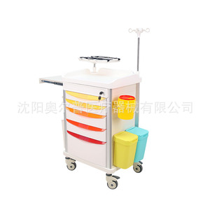 Carro médico de ABS para ambulancias, carro para cambio de vendajes, carro de reanimación, carro para recorridos de enfermería en salas, carro para entrega de infusiones y medicamentos - Product Image 2