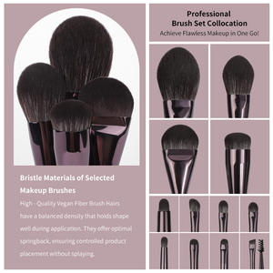 وصل حديثًا مخصص علامة تجارية خاصة عالية الجودة 12 فرش مكياج احترافية نباتية مع شعار مخصص فاخر لاستخدام الوجه - Product Image 3