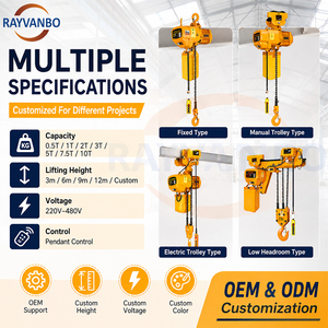 Polipasto Eléctrico HHBB de Doble Velocidad con Motor de Bobina de Cobre, Cadena de Carga G80, 1 Tonelada, 2 Toneladas, 3 Toneladas, 5 Toneladas, Elevador Eléctrico, Grúa - Product Image 2