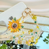 Cadena de lujo para teléfono móvil con cristales, cadena doble creativa con cuentas DIY, colgante de alta gama, accesorios de joyería transfronterizos.