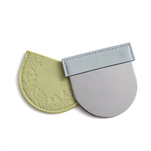 Luxury Portable Embossed Floral PU Leather Cover Cosmetic <b>Mirror</b>, Mini Pocket Travel <b>Makeup</b> <b>Mirror</b> Wholesale Gift - Product Image 4