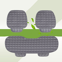 Coussin de siège de voiture d'hiver de style sportif sans grille de dossier en peluche brodée sans nœud, siège unique à trois rangées avant et arrière chaudes