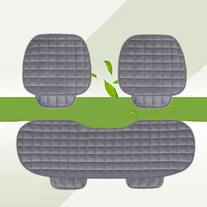 Cojín <span class=keywords><strong>de</strong></span> asiento <span class=keywords><strong>de</strong></span> coche <span class=keywords><strong>de</strong></span> invierno <span class=keywords><strong>de</strong></span> estilo deportivo, sin rejilla <span class=keywords><strong>de</strong></span> respaldo, felpa bordada, sin corbata, cálido, <span class=keywords><strong>de</strong></span> tres piezas, Fila delantera y trasera, asiento individual - Product Image 5