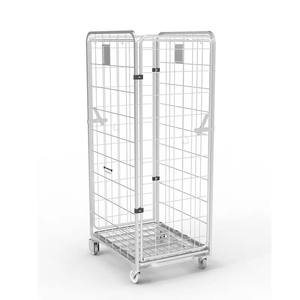 Logistiek Vier Wielen Opvouwbare Metalen Gaas Opslag Rollende Magazijn Kooi <span class=keywords><strong>Trolley</strong></span> - Product Image 4