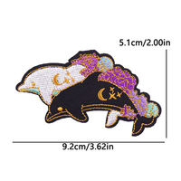 Étiquette personnalisée thermocollante pour vêtements, patch brodé 3D personnalisé motif chien ou chat pour tissu sergé
