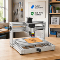 Machine de gravure et de fraisage CNC de bureau Konmison 3018 MAX 3 axes avec broche laser 200W et puissance optique 5,5/10W