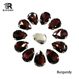 6*8Mm Teardrop Lớn <span class=keywords><strong>Rhinestone</strong></span> Với May Lỗ Rõ Ràng Thạch Tinh Thể Đá Quý Cho Đồ Trang Sức Quần Áo Giày Túi - Product Image 3