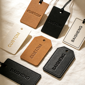 Etichetta Personalizzata con Logo in Cartoncino Spesso, Cuoio PU Cerato, Etichetta con Rivetto in Metallo Goffrato <span class=keywords><strong>per</strong></span> Abbigliamento da Casa, Pigiama e Intimo - Product Image 4