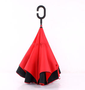 Vente en gros <span class=keywords><strong>parapluie</strong></span> coupe-vent double couche <span class=keywords><strong>inversé</strong></span> à l'envers <span class=keywords><strong>parapluie</strong></span> droit de type C pour voiture <span class=keywords><strong>parapluie</strong></span> <span class=keywords><strong>inversé</strong></span> couleur unie logo imprimé - Product Image 5