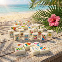 Meilleure Vente : Ensemble Complet de Mahjong Américain pour Mini Parc d'Attractions d'Été avec Étui de Transport, Supports en Acrylique, Tapis et Accessoires OEM/ODM