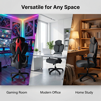 Chaise de gaming ergonomique haut de gamme avec dossier en maille, soutien lombaire réglable, accoudoirs réglables, idéale pour le bureau à domicile et les longues sessions assises