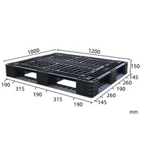 Palette en plastique bleu robuste à surface grillagée pour le stockage en entrepôt, la logistique et le transport par chariot élévateur