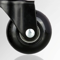 Roulettes modernes en acier et PU noir de 50 mm (2 pouces) à double roulement, capacité de charge de 30 kg, pour chaises, supermarchés, hôpitaux, chambres, bureaux, salons