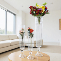 Vase à fleurs cylindrique en verre pour table, centre de table pour mariage, fête, décoration d'événements - Grande Vente