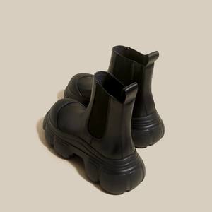 XINZI RAIN, venta al por mayor, <span class=keywords><strong>botas</strong></span> de suela gruesa para mujer, cuero negro sólido, aumento de altura, plataforma de 6cm, botines <span class=keywords><strong>Chelsea</strong></span> para mujer - Product Image 5