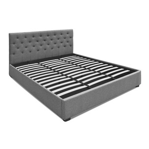 Mobilier de chambre à coucher au design moderne Cadre de <span class=keywords><strong>lit</strong></span> Queen Size Grossiste <span class=keywords><strong>Rangement</strong></span> en cuir rembourré souple au design rotatif pour usage domestique - Product Image 4
