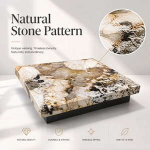 Prix de la table basse en quartzite Patagonia |   Tables carrées en pierre naturelle de luxe moderne pour la décoration de villas, hôtels, salons, meubles - Product Image 1