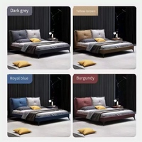 Lit double de luxe italien, cadre en bois et tissu, style nordique moderne, capitonné, pour chambre à coucher, tailles Queen et King