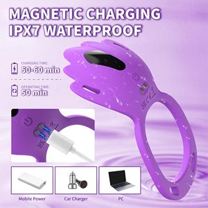 AMOUR. Anneau vibrant pour pénis avec télécommande, étanche, dispositif de stimulation pour adultes, jouet sexuel pour le plaisir quotidien. - Product Image 2