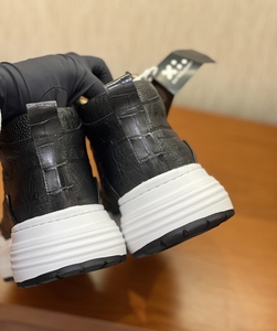 Zapatillas de Lujo para Hombre, Estilo Botín, Hechas a Mano con 100% Piel de Avestruz Genuina, Plataforma Robusta, Calzado de Piel Exótica, OEM - Product Image 4