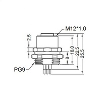 M12 femelle serrure arrière façade Bnc connecteur insérer broche PG9 IP67 IP68 filetage métallique a Code bouchons 3 4 5 8 12 17