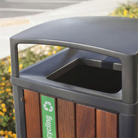 Poubelle extérieure en bois wpc poubelle en bois poubelle à l'extérieur du parc poubelle de rue poubelle publique commerciale fantaisie poubelle de recyclage
