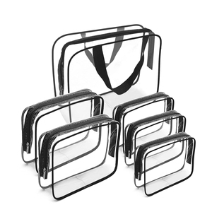 PVC/EVA <b>Transparent</b> Biodegradable Cosmetic Portable Travel Zipper <b>Bag</b> Gravure Printing Three-dimensional Matte Sealing Storage - Product Image 1