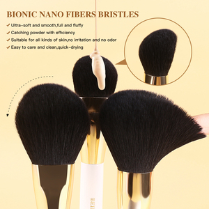 <span class=keywords><strong>Brochas</strong></span> <span class=keywords><strong>De</strong></span> Maquillaje multifuncionales <span class=keywords><strong>De</strong></span> lujo <span class=keywords><strong>De</strong></span> oro blanco <span class=keywords><strong>Brochas</strong></span> <span class=keywords><strong>De</strong></span> Maquillaje Natural Goat Pony Hair Face Brush Set Private Label - Product Image 4