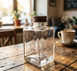 Bouteilles en verre transparent carrées de 250 ml et 500 ml pour spiritueux (Tequila, Vodka, <span class=keywords><strong>Whisky</strong></span>, Brandy, Vin) avec bouchon estampé à chaud – Vente en gros à prix réduit - Product Image 4