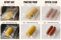Sacs sous vide BOPA en nylon RCPP pour stérilisation, transparents, qualité alimentaire, pour scelleuse sous vide, 121-130°C, faible MOQ, commande en gros