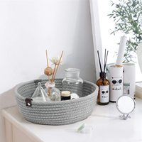 KUYUE Lot de 3 petits paniers gris tissés pour cosmétiques paniers de rangement pour étagères paniers cadeaux