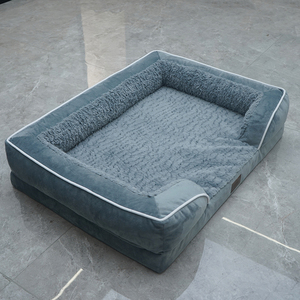 Camas cómodas y baratas para mascotas, venta al por mayor de fábrica, cama ortopédica supersuave de lujo de Color sólido para perros - Product Image 5