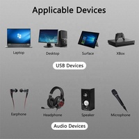 Adaptador de tarjeta de sonido USB barato Audio USB externo USB 2,0 3D Virtual tarjeta de sonido estéreo de 5,1 canales para PC portátil