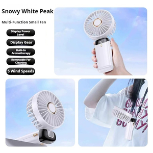 Ventilador de mano portátil 180 Pantalla de viento ajustable de 5 velocidades Electricidad en tiempo real Ventilador personal plegable recargable por USB - Product Image 6