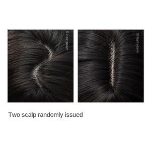 Perruque complète noire longue et droite, fabriquée à la machine, style doux, pour <span class=keywords><strong>femme</strong></span>, <span class=keywords><strong>avec</strong></span> <span class=keywords><strong>frange</strong></span> <span class=keywords><strong>mi</strong></span>-longue, effet naturel et volumineux, idéale pour le quotidien - Product Image 5