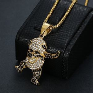 Colgante de acero inoxidable para collar, joyería fina, hip hop, baile callejero, animal, <span class=keywords><strong>panda</strong></span>, diamante - Product Image 3