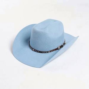 Men Women 100% Wool Cowboy Hats Wholesale Classic Sombrero Western Vintage Felt Pink Cowboy Hat - Product Image 5