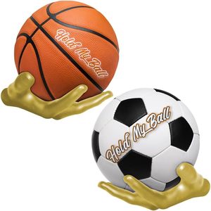 Supports muraux en résine dorée pour ballons, pour les sports gauchers/droitsiers, affichage de ballons de basket-ball, de volley-ball, de football, rangement mural - Product Image 1
