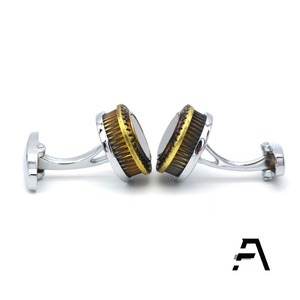 黒アゲイトラウンドメタルカフスボタン東莞ファンシー結婚パーティーアニバーサリービジネスギフト - Product Image 5