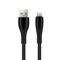Kabel Data pengisi daya silikon TPE, kabel Data 1M cocok dengan kabel USB mikro cepat untuk ponsel